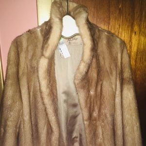 Vintage bolero style real mink fur jacket coat